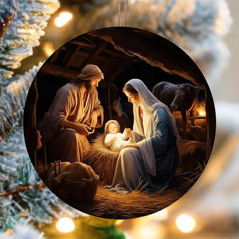 Christianartworkshop Stili realistici Gesù nato Decorazioni natalizie da appendere B - Ceramica - image 0