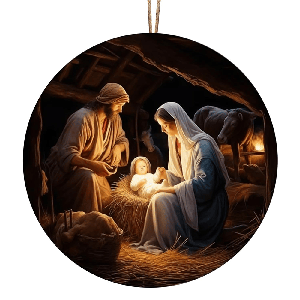 Christianartworkshop Stili realistici Gesù nato Decorazioni natalizie da appendere B - image 6