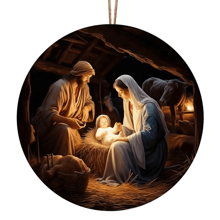 Christianartworkshop Stili realistici Gesù nato Decorazioni natalizie da appendere B - image 6