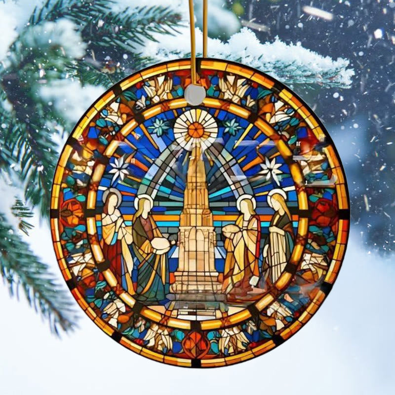 Christianartworkshop Stili di vetrate artistiche Elementi cristiani Ornamenti sospesi C - image 2