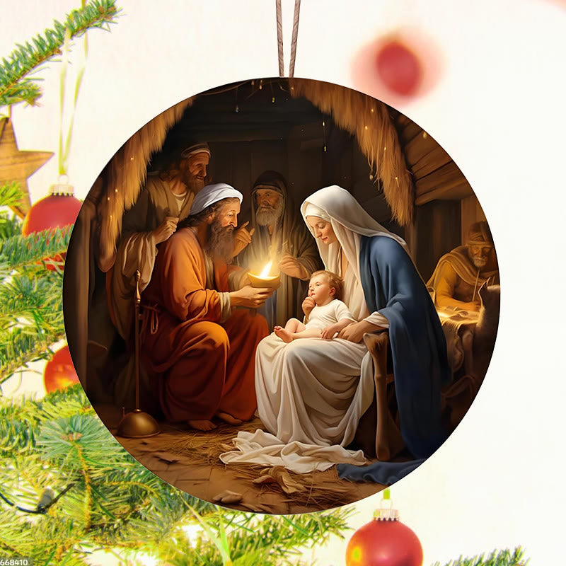 Christianartworkshop Stili realistici Gesù nato Decorazioni natalizie da appendere C - image 1