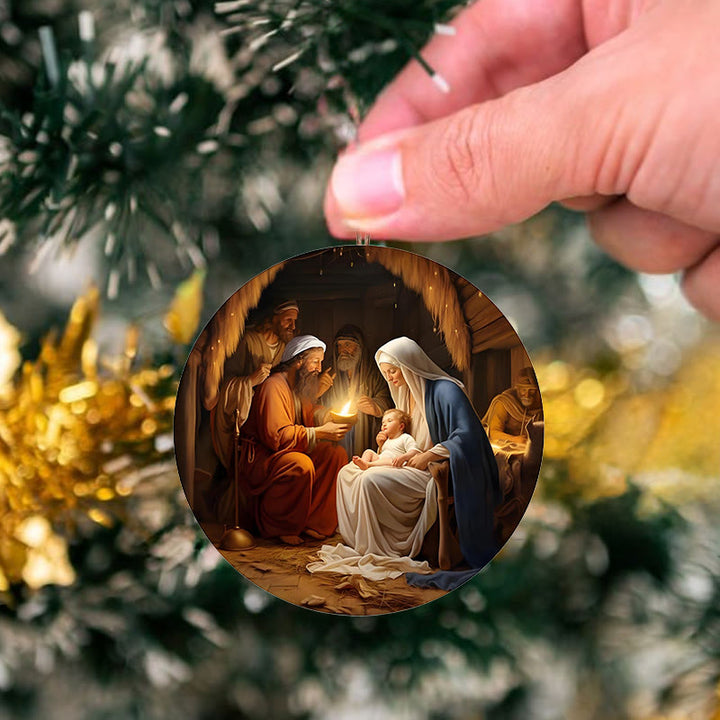 Christianartworkshop Stili realistici Gesù nato Decorazioni natalizie da appendere C - image 3
