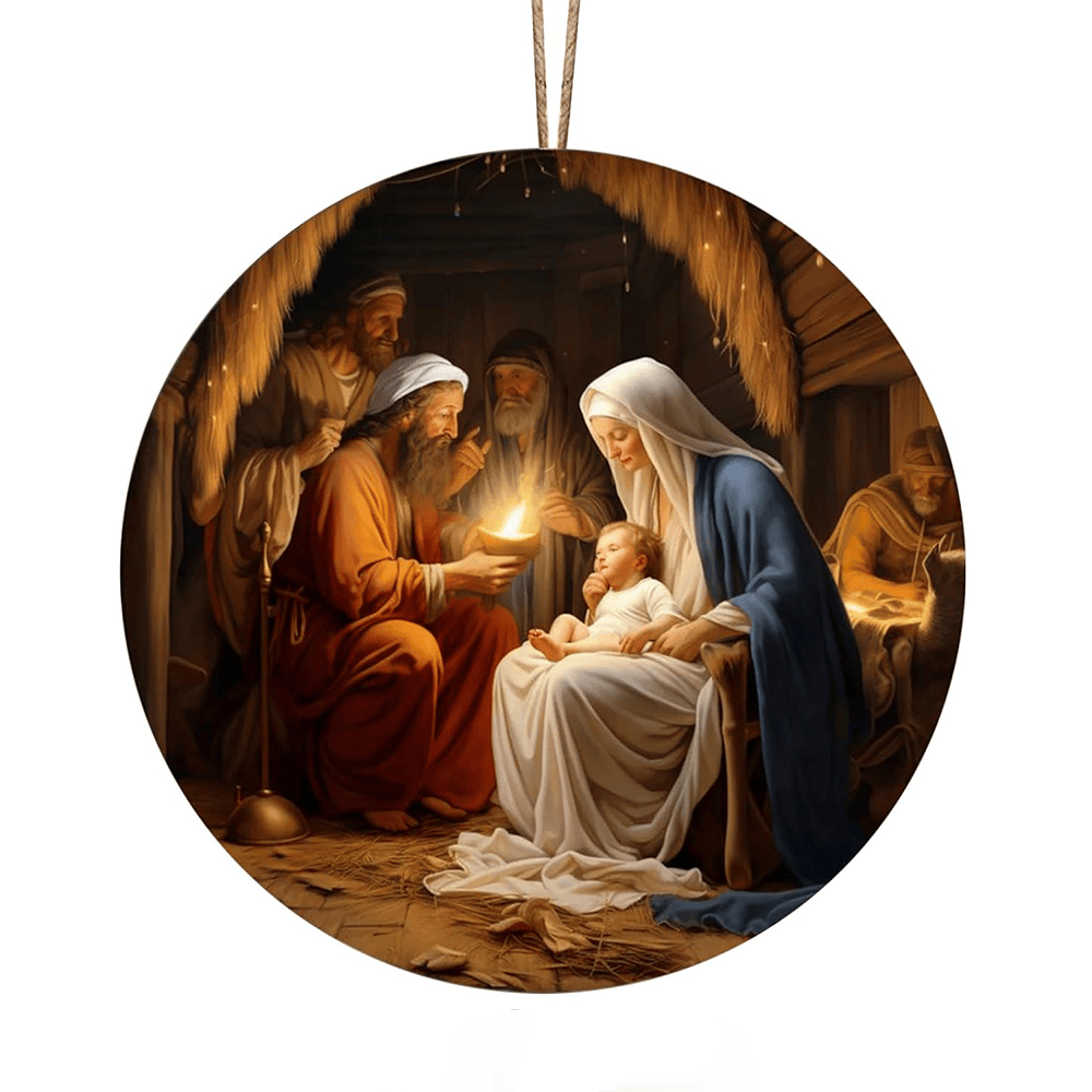 Christianartworkshop Stili realistici Gesù nato Decorazioni natalizie da appendere C - image 6