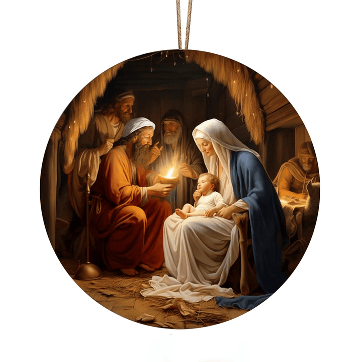 Christianartworkshop Stili realistici Gesù nato Decorazioni natalizie da appendere C - image 6