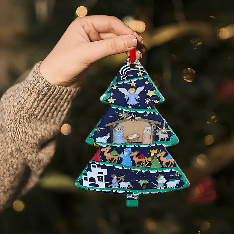 Christianartworkshop Insegne acriliche Natività Decorazioni natalizie da appendere F - Presepe - image 0