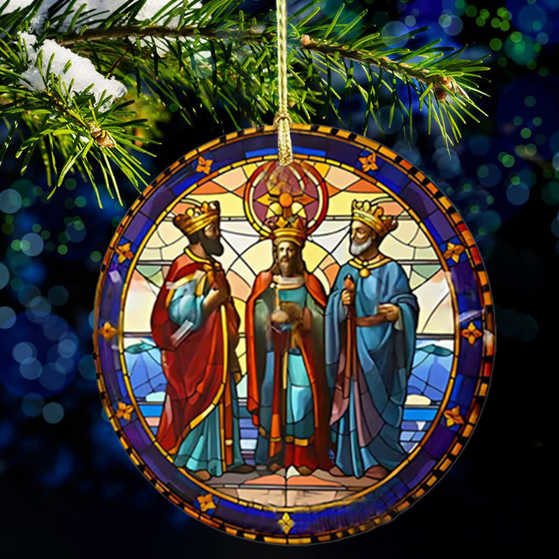 Christianartworkshop Stili di vetrate artistiche Elementi cristiani Ornamenti sospesi E - Tre Re - image 0