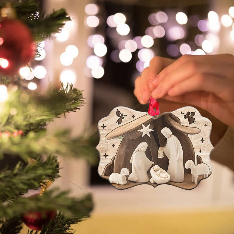 Christianartworkshop Insegne acriliche Natività Decorazioni natalizie da appendere A - Presepe - image 0