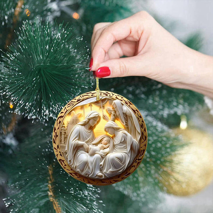 Christianartworkshop 4 Stili di scultura cubista Sacra Famiglia Natività Ornamenti da appendere - image 10