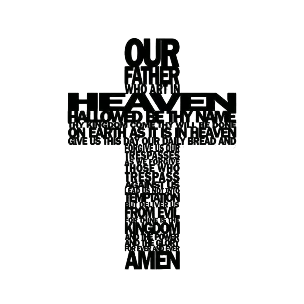 Christianartworkshop Croce del Padre Nostro testurizzata, decorazione da parete in metallo con frasi bibliche - image 5
