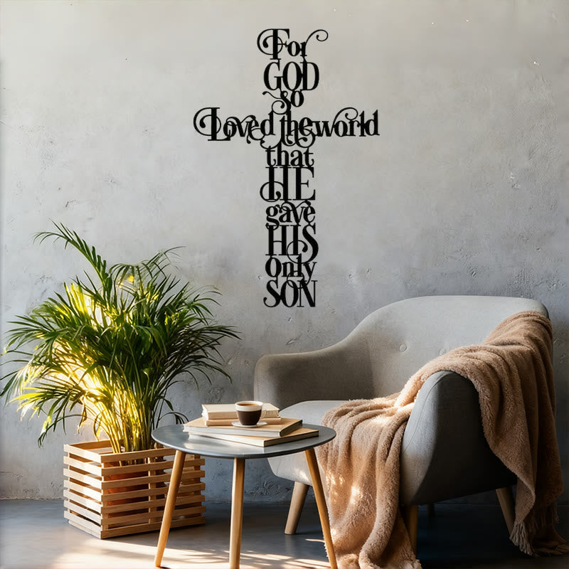 Christianartworkshop Giovanni 3:16 Perché Dio ha tanto amato il mondo Croce in metallo Decorazione da parete - image 4