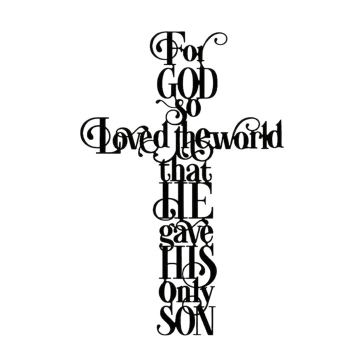 Christianartworkshop Giovanni 3:16 Perché Dio ha tanto amato il mondo Croce in metallo Decorazione da parete - image 5