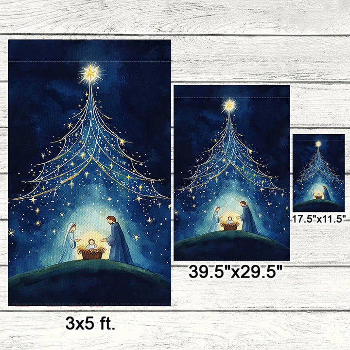 Bandiera da giardino della Natività della Notte Santa Christianartworkshop : albero stellato e decorazione a forma di stella di Betlemme - image 5
