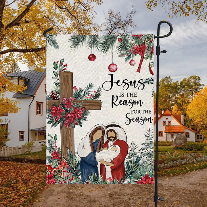 Christianartworkshop Gesù è la ragione, bandiera da giardino della Natività: decorazione natalizia della fede - image 4