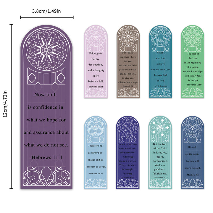 Christianartworkshop Segnalibri con versetti della Scrittura colorati in stile vetrate, set da 30 - image 5