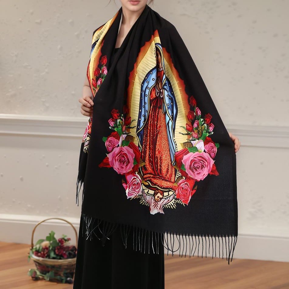 Christianartworkshop Scialle di preghiera della Vergine Maria ispirato alla fede: simbolo di speranza e devozione - image 1
