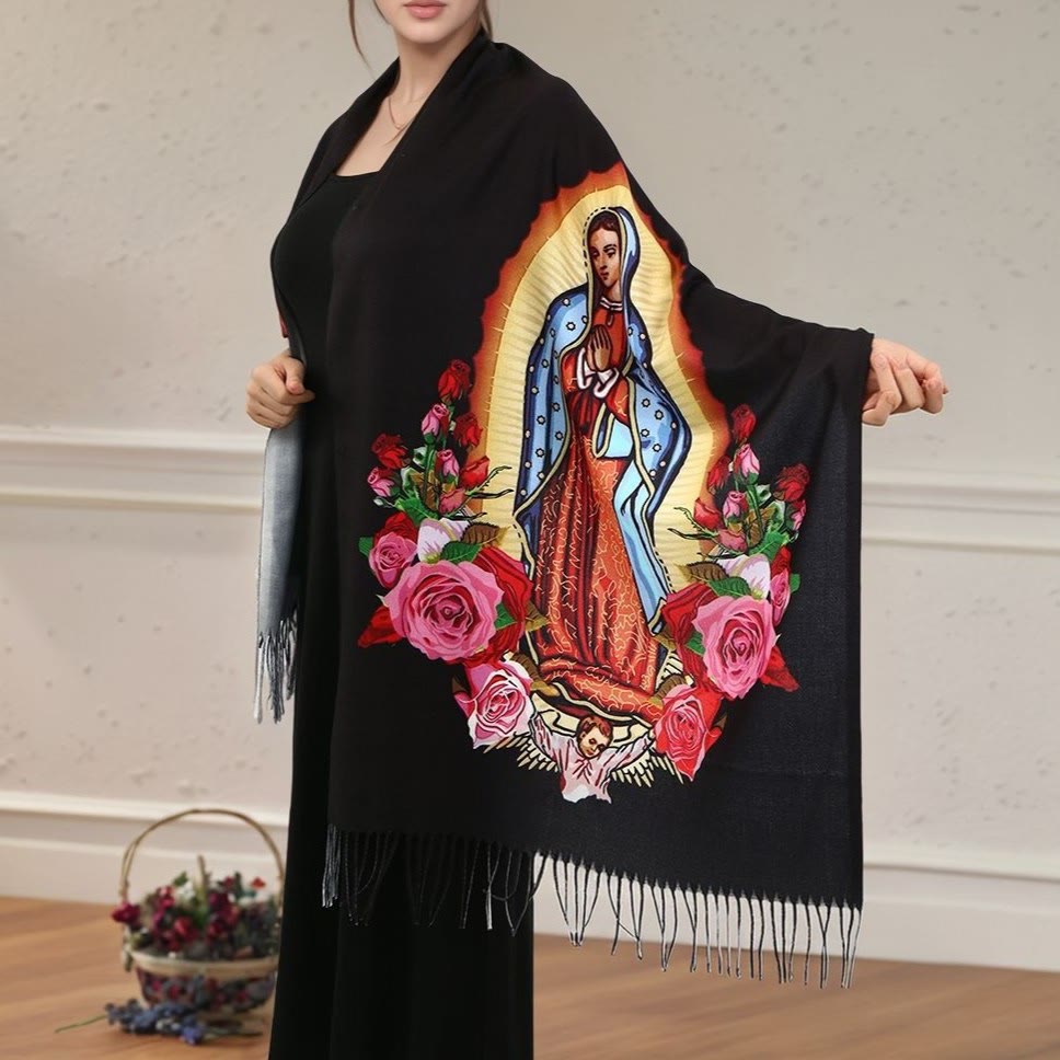 Christianartworkshop Scialle di preghiera della Vergine Maria ispirato alla fede: simbolo di speranza e devozione - image 2