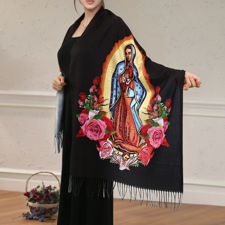 Christianartworkshop Scialle di preghiera della Vergine Maria ispirato alla fede: simbolo di speranza e devozione - image 2