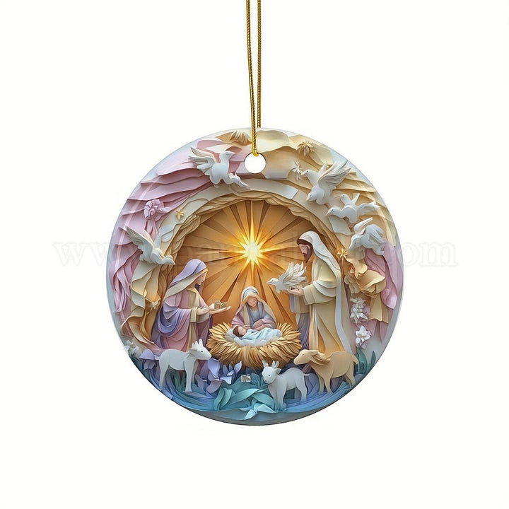 Christianartworkshop Arte Pastello Presepe Albero di Natale Decorazioni da Appendere - image 3