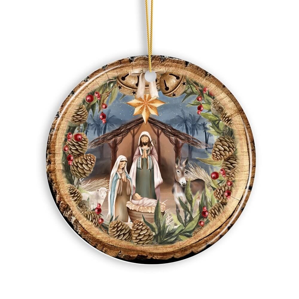 Christianartworkshop Presepe in stile rustico con campane e decorazioni a forma di stella - image 6