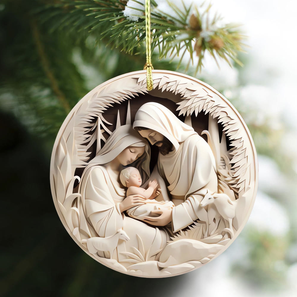 Christianartworkshop Serene Cream - Decorazioni pendenti per la Natività della Sacra Famiglia color crema - image 0