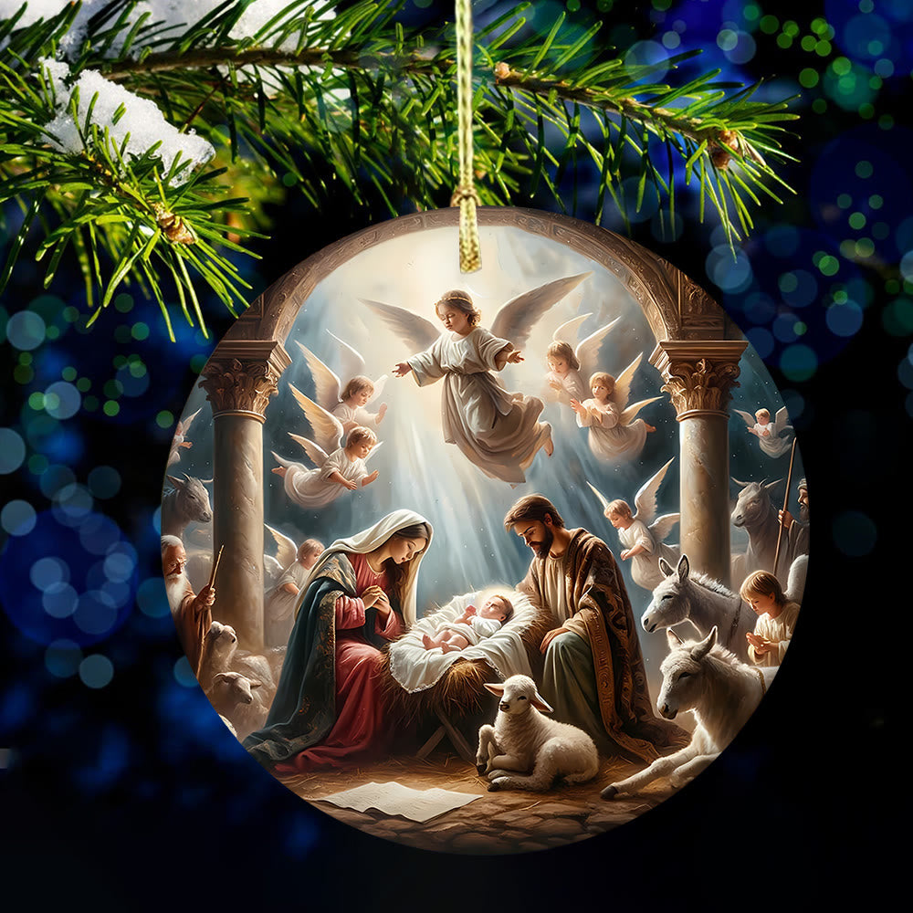 Christianartworkshop - Decorazioni da appendere alla natività con angeli vivaci e realizzati artisticamente - Ceramica - image 0