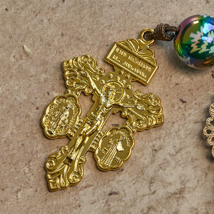 Christianartworkshop Regalo di Natale: Rosario tascabile con perline rosse e verdi per le feste di Natale: prega ovunque e in qualsiasi momento - image 13