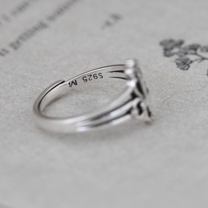 Anello in argento sterling decorato con croce in stile cattedrale Christianartworkshop con volute floreali - image 4