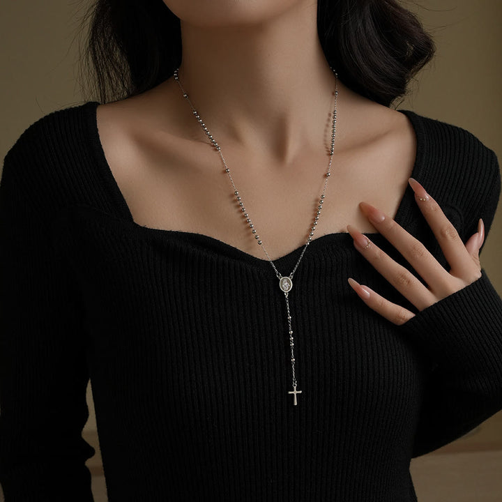 Christianartworkshop Collana sottile in stile rosario con le benedizioni della Madonna, bracciale - image 1