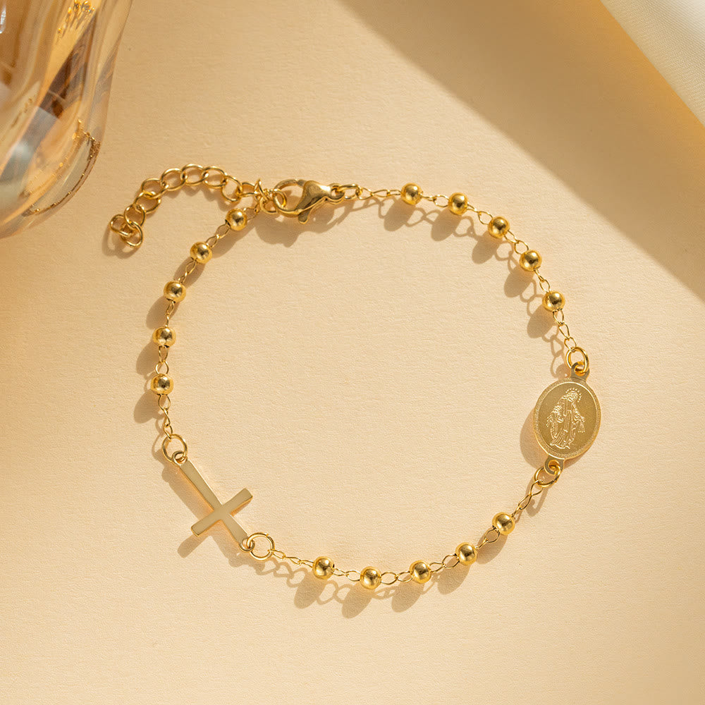 Christianartworkshop Collana sottile in stile rosario con le benedizioni della Madonna, bracciale - Braccialetto - image 3