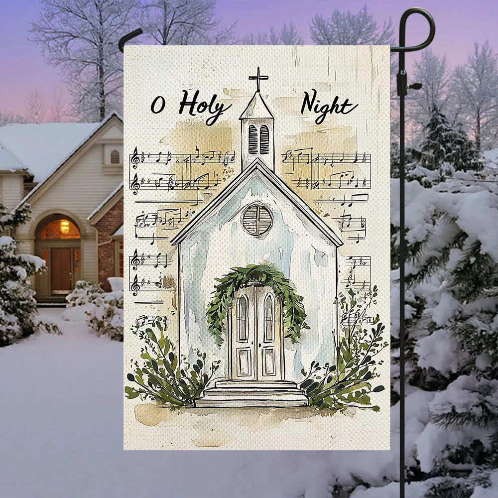 Christianartworkshop Note musicali e bandiera da giardino natalizia della Chiesa "O Holy Night" - image 1