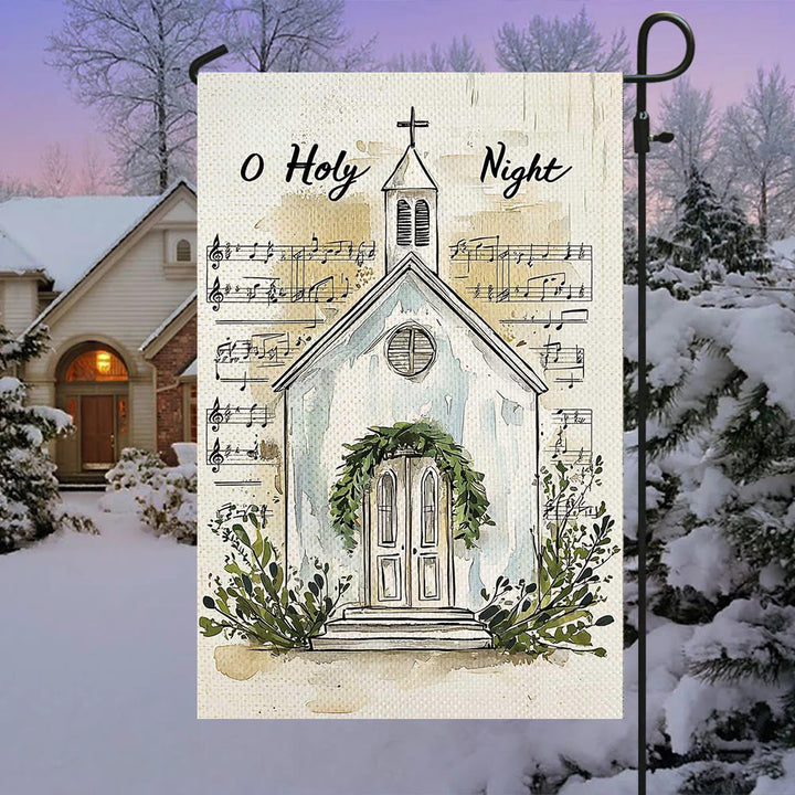 Christianartworkshop Note musicali e bandiera da giardino natalizia della Chiesa "O Holy Night" - image 1