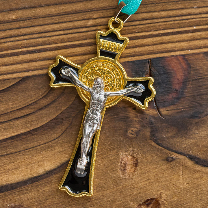 Christianartworkshop Rosario annodato turchese vibrante con cammeo di Guadalupe: presa forte, messa a fuoco sacra - image 8