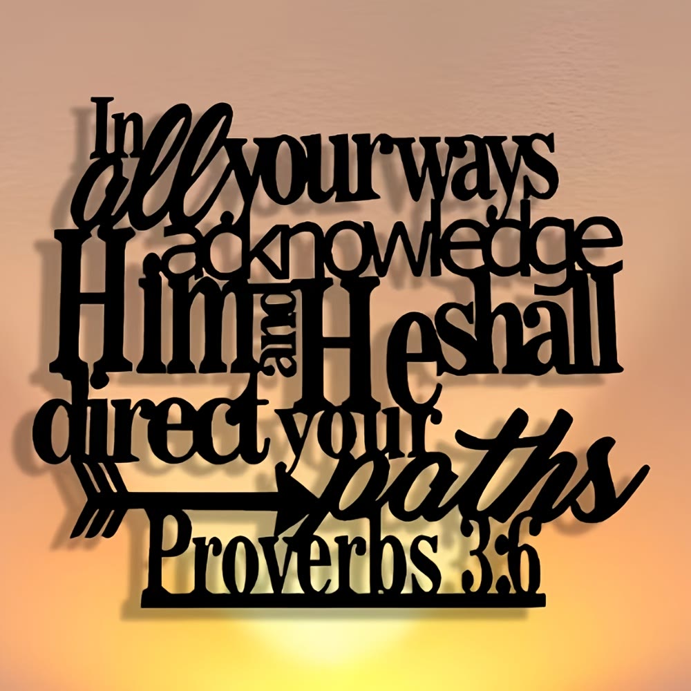 Christianartworkshop Proverbi 3:6 Cartello da parete in metallo nero con freccia: Direzione spirituale - image 5