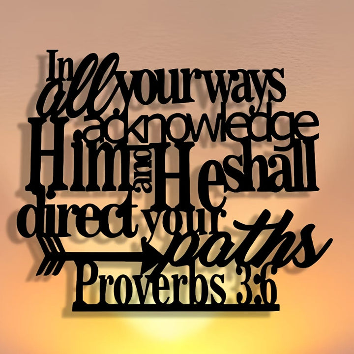 Christianartworkshop Proverbi 3:6 Cartello da parete in metallo nero con freccia: Direzione spirituale - image 5