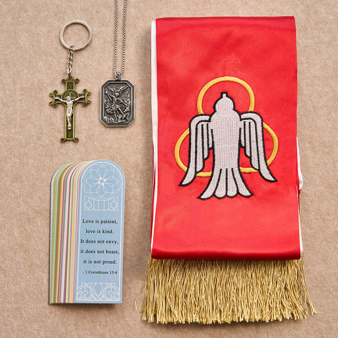 Christianartworkshop Set di benedizione di San Michele Guardiano e Grazia per preghiera e riflessione tascabile - Collana metallica - image 0