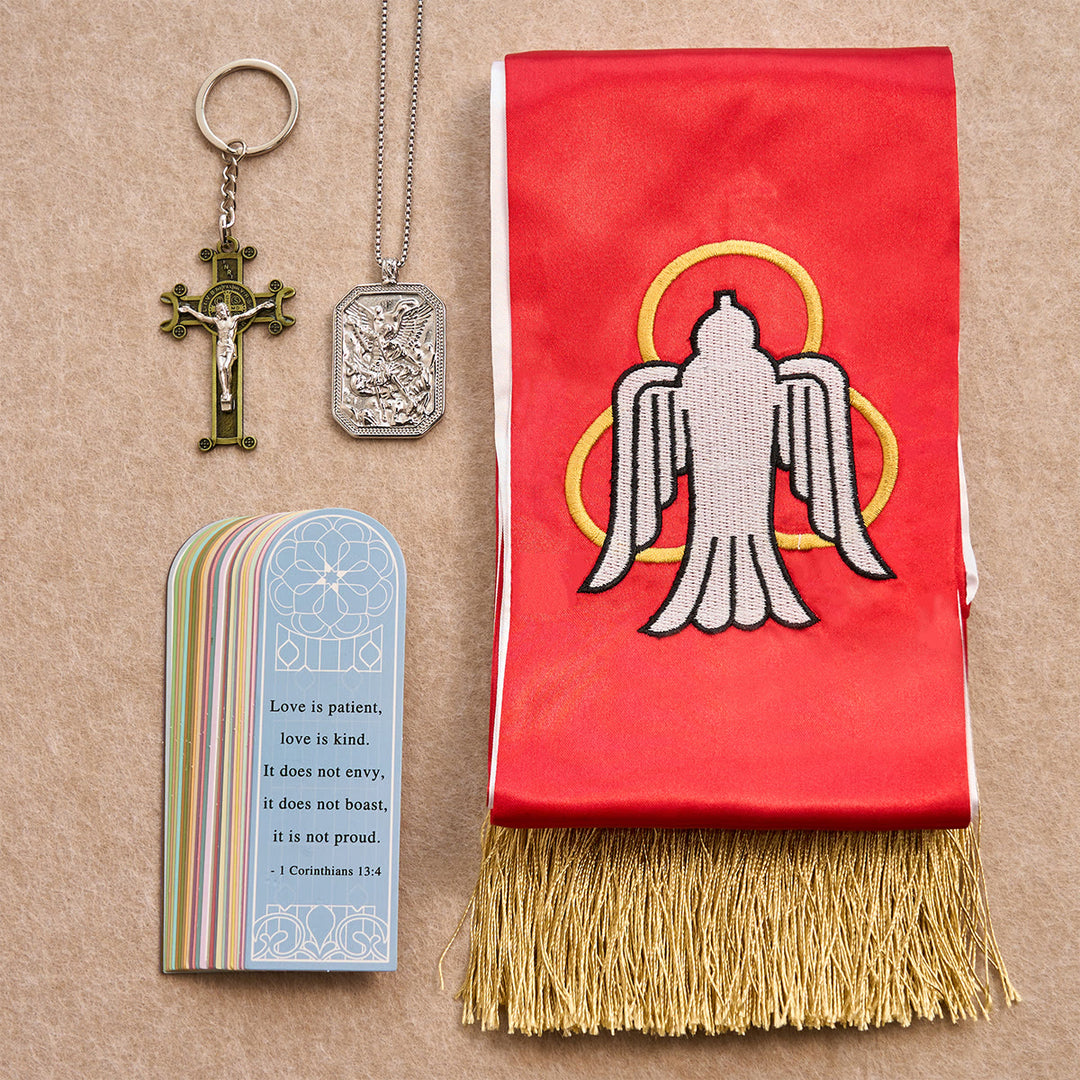 Christianartworkshop Set di benedizione di San Michele Guardiano e Grazia per preghiera e riflessione tascabile - Collana in argento - image 13