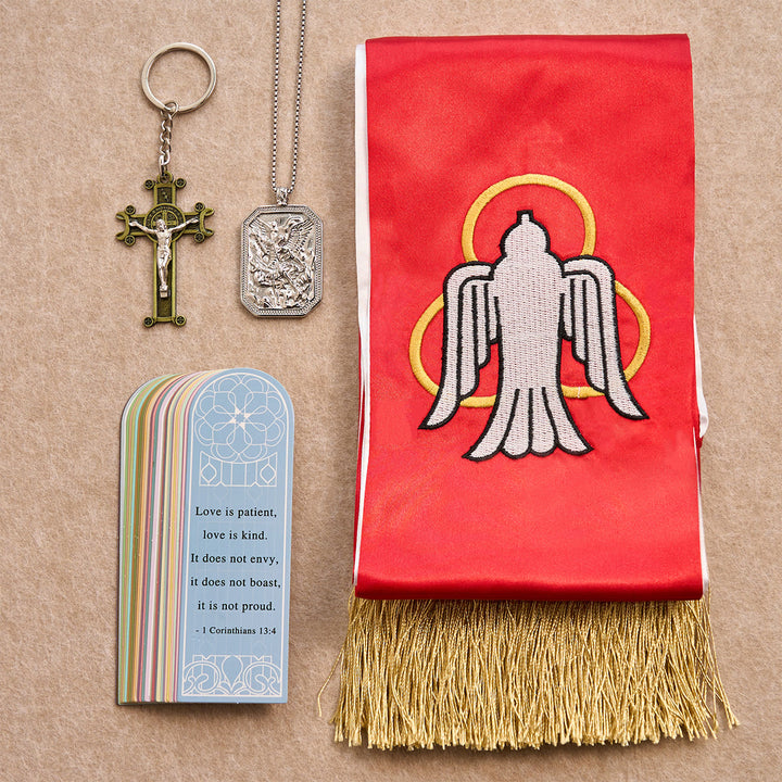 Christianartworkshop Set di benedizione di San Michele Guardiano e Grazia per preghiera e riflessione tascabile - Collana in argento - image 13