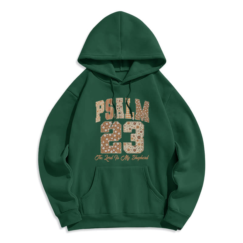 Felpa con cappuccio in poliestere foderata in pile con estetica vintage Christianartworkshop Salmo 23 Fede Comfort - Verde - 2XL - image 6