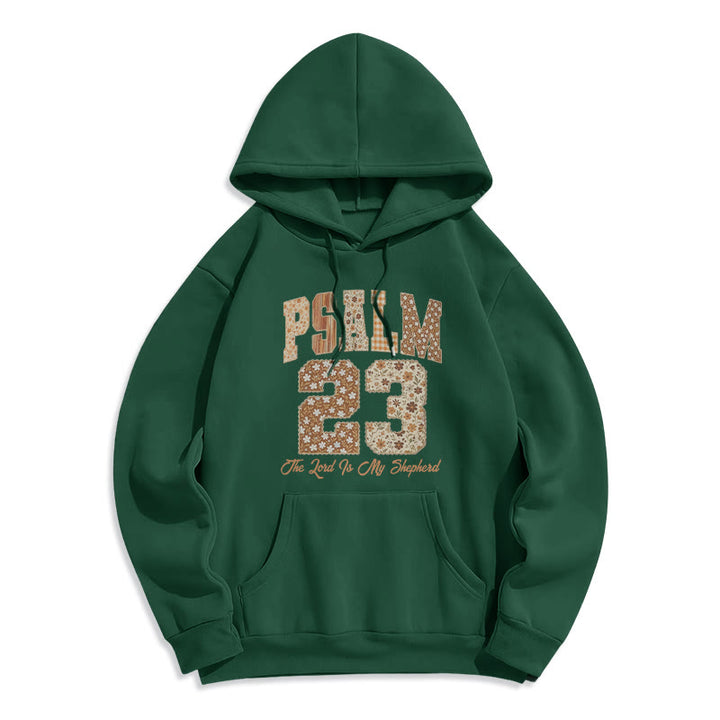 Felpa con cappuccio in poliestere foderata in pile con estetica vintage Christianartworkshop Salmo 23 Fede Comfort - Verde - 2XL - image 6