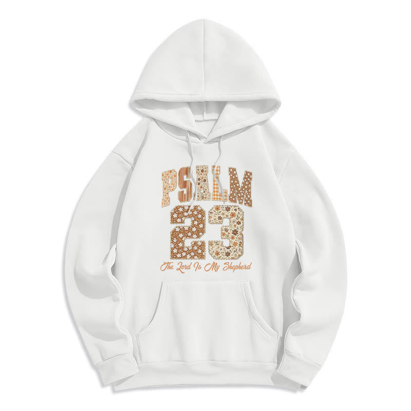 Felpa con cappuccio in poliestere foderata in pile con estetica vintage Christianartworkshop Salmo 23 Fede Comfort - Bianco - 2XL - image 1