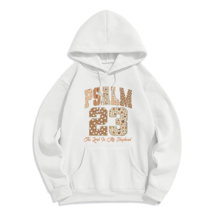 Felpa con cappuccio in poliestere foderata in pile con estetica vintage Christianartworkshop Salmo 23 Fede Comfort - Bianco - 2XL - image 1