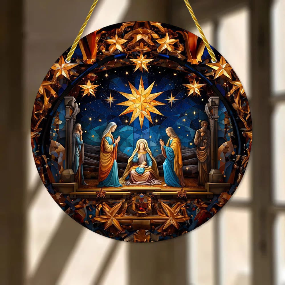 Christianartworkshop 7 stili estetici Cattedrale Decorazioni da appendere alla natività blu notte - F - 7,87''/20 cm - image 5