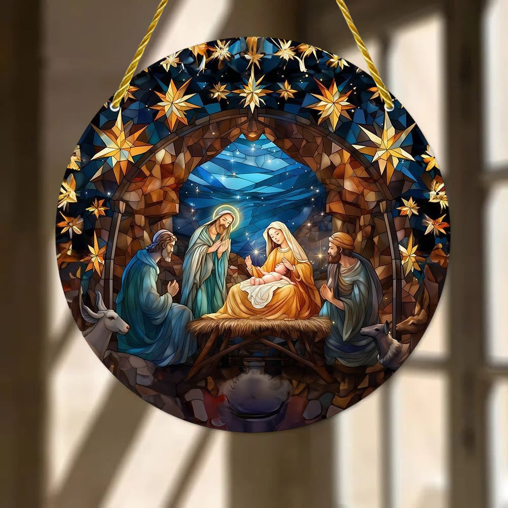 Christianartworkshop 7 stili estetici Cattedrale Decorazioni da appendere alla natività blu notte - D - 7,87''/20 cm - image 3