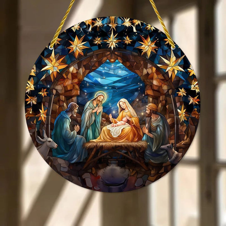 Christianartworkshop 7 stili estetici Cattedrale Decorazioni da appendere alla natività blu notte - D - 7,87''/20 cm - image 3