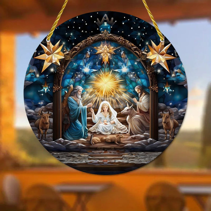 Christianartworkshop 7 stili estetici Cattedrale Decorazioni da appendere alla natività blu notte - C - 7,87''/20 cm - image 2