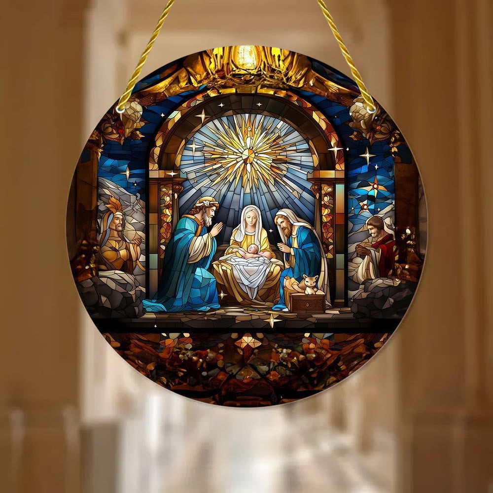 Christianartworkshop 7 stili estetici Cattedrale Decorazioni da appendere alla natività blu notte - B - 7,87''/20 cm - image 1