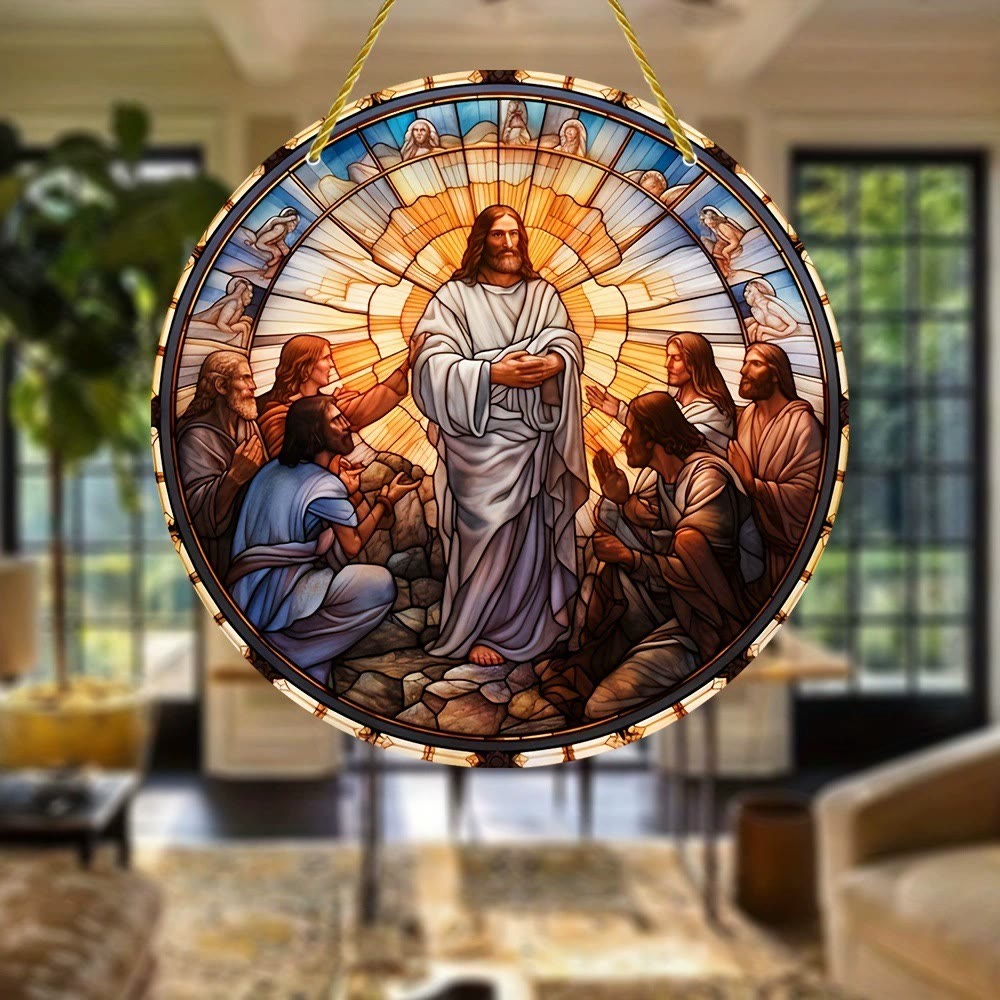 Christianartworkshop Collezione Luce del Mondo: Sacra Famiglia, scene di Adorazione e Benedizione, ornamenti sospesi - E - 7,87''/20 cm - image 4