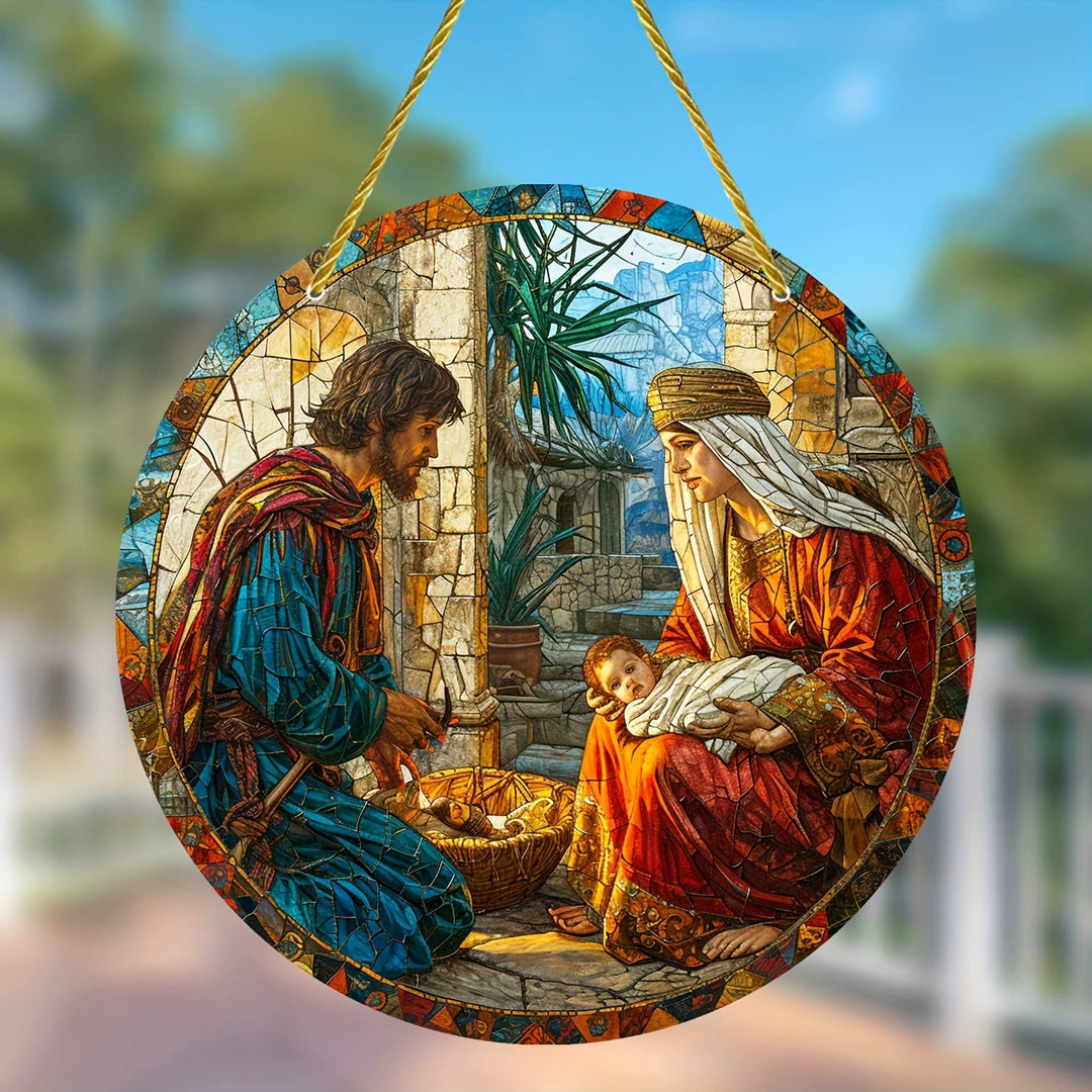 Christianartworkshop Collezione Luce del Mondo: Sacra Famiglia, scene di Adorazione e Benedizione, ornamenti sospesi - J - 7,87''/20 cm - image 9
