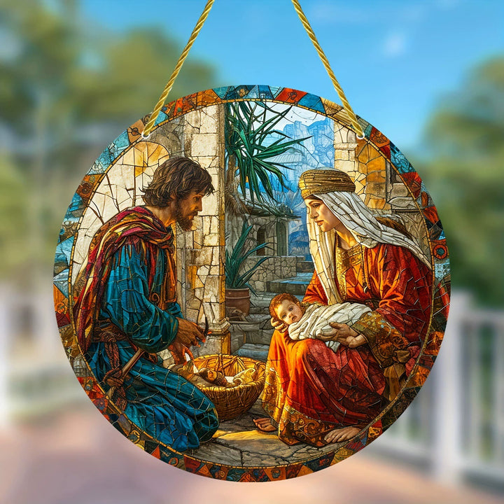 Christianartworkshop Collezione Luce del Mondo: Sacra Famiglia, scene di Adorazione e Benedizione, ornamenti sospesi - J - 7,87''/20 cm - image 9