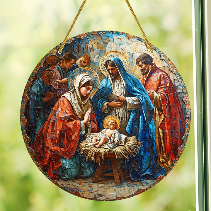 Christianartworkshop Collezione Luce del Mondo: Sacra Famiglia, scene di Adorazione e Benedizione, ornamenti sospesi - UN - 7,87''/20 cm - image 0